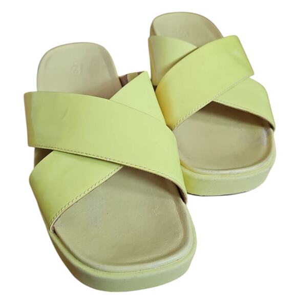 Ugg Emily Patent Leather Slides Yellow  Size 8.5 - Picture 9 of 11